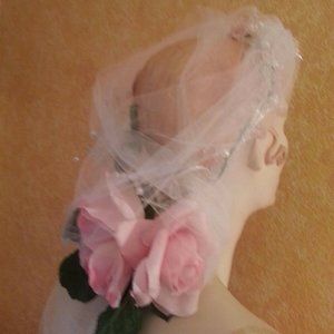 Garden Goddess Pink Rose Wreath Halo Headpiece